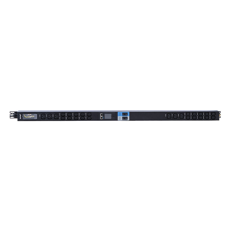 Rak Cerdas TCP/IP PDU 26 Outlet IEC C13 /C19 1,5U Pemutus Sirkuit Magnetik Cair Vertikal