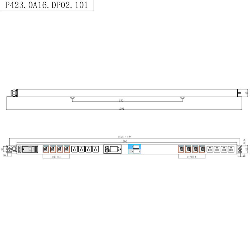 16 Outlet IEC C13 C19 & Soket AS 1,5U Pemutus Sirkuit Magnetik Cair Rak Pintar TCP/IP Vertikal PDU