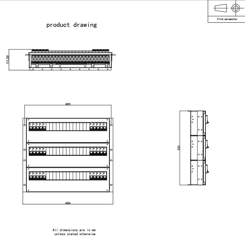 Rak Horisontal Pemutus 9U Pdu Abu-abu